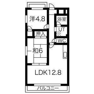 サンコーポフジ(2LDK/4階)の間取り写真