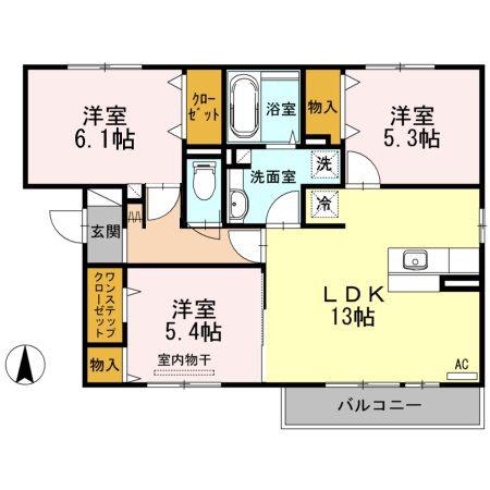 イーストピア手城(3LDK/3階)の間取り写真