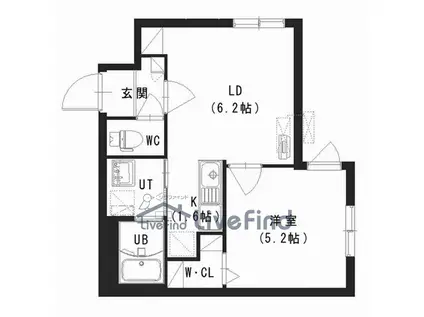 A2 豊平公園(1LDK/2階)の間取り写真