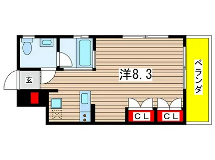 A・C・S イースト HEIGHTS(ワンルーム/1階)の間取り写真
