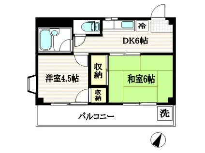 YSマンション(2DK/2階)の間取り写真