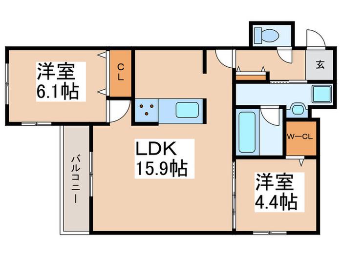 CLASHIST加美東(2LDK/2階)の間取り写真