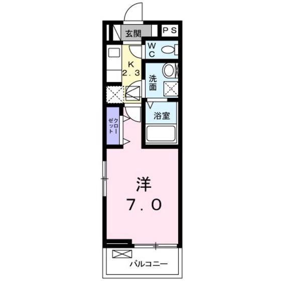 メゾン・パルフェIII(1K/1階)の間取り写真