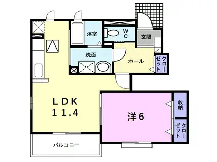 レインボーヒルズII(1LDK/1階)の間取り写真