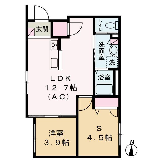 プチヴェール(1SLDK/1階)の間取り写真