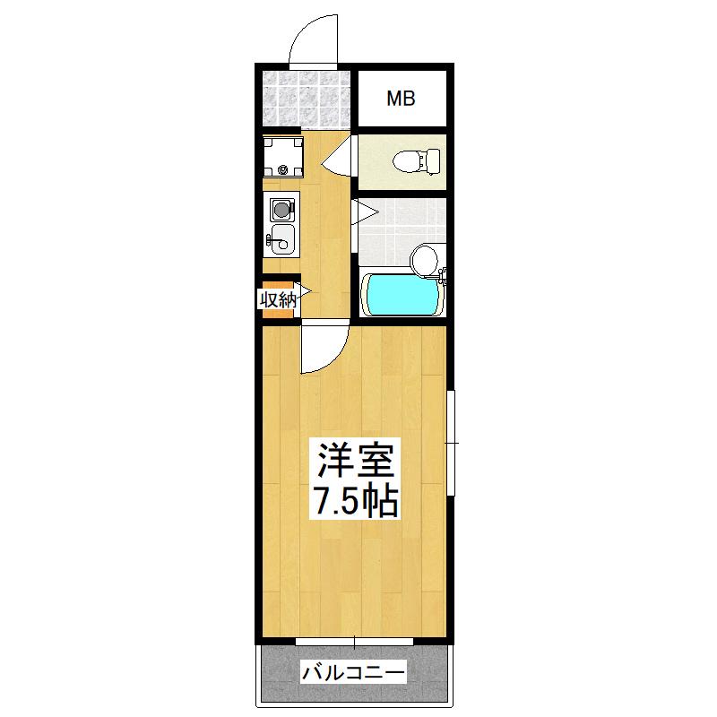 小林マンション(1K/3階)の間取り写真