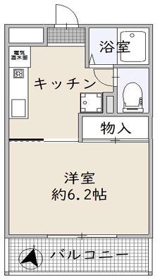 ロジェ楠丘(1K/3階)の間取り写真