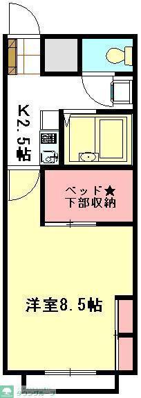 レオパレス江川(1K/1階)の間取り写真