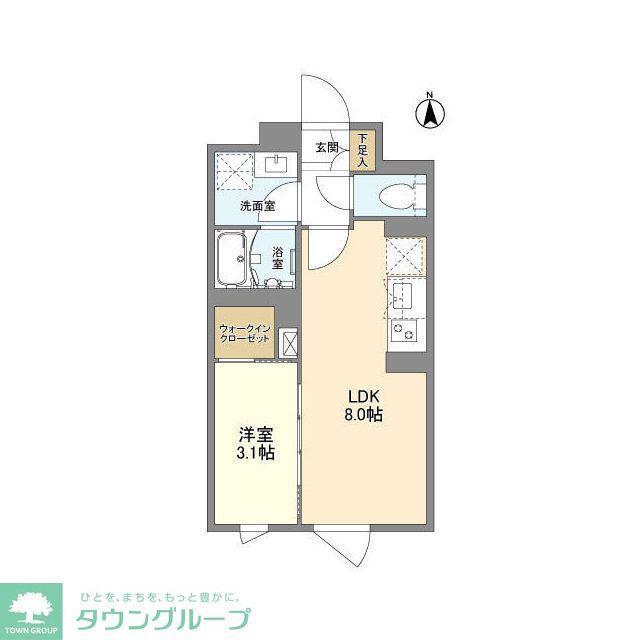 ウェルスクエア中野坂上II(1LDK/4階)の間取り写真