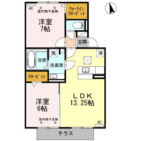ルミナスII(2LDK/1階)の間取り写真