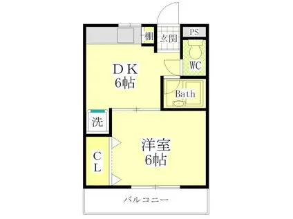 コーポアクティブ(1K/3階)の間取り写真