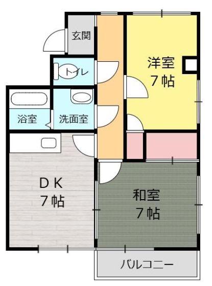 グランディールマツノ(2DK/3階)の間取り写真