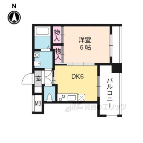 オルテンシア(1DK/7階)の間取り写真