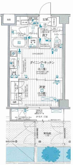 デュオステージ練馬春日町(1DK/1階)の間取り写真