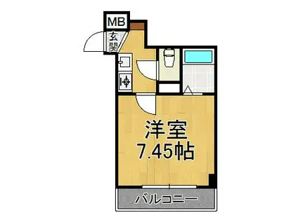 エトールⅦ(ワンルーム/1階)の間取り写真