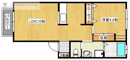 サザンハウス(1LDK/1階)の間取り写真