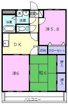 メゾンドマリエール(3DK/1階)の間取り写真