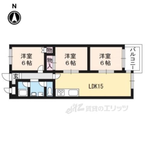 インペリアル京都(3LDK/9階)の間取り写真