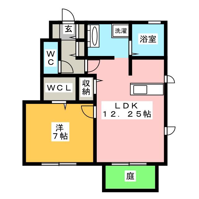 エスペランサ(1LDK/1階)の間取り写真