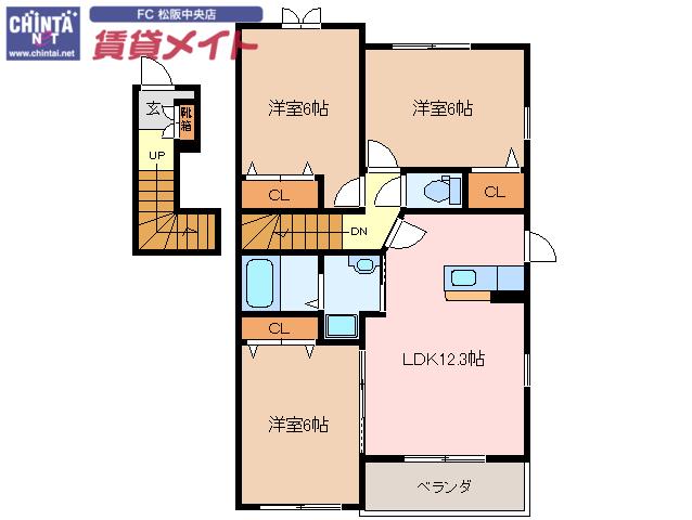 フォーシーズン K(3LDK/2階)の間取り写真