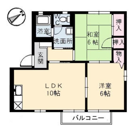 フォーレスさくら野(2LDK/2階)の間取り写真