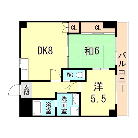 レジデンシア・モンティークロ(2LDK/4階)の間取り写真