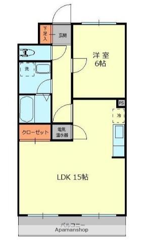 サンライズたけやま(1LDK/6階)の間取り写真