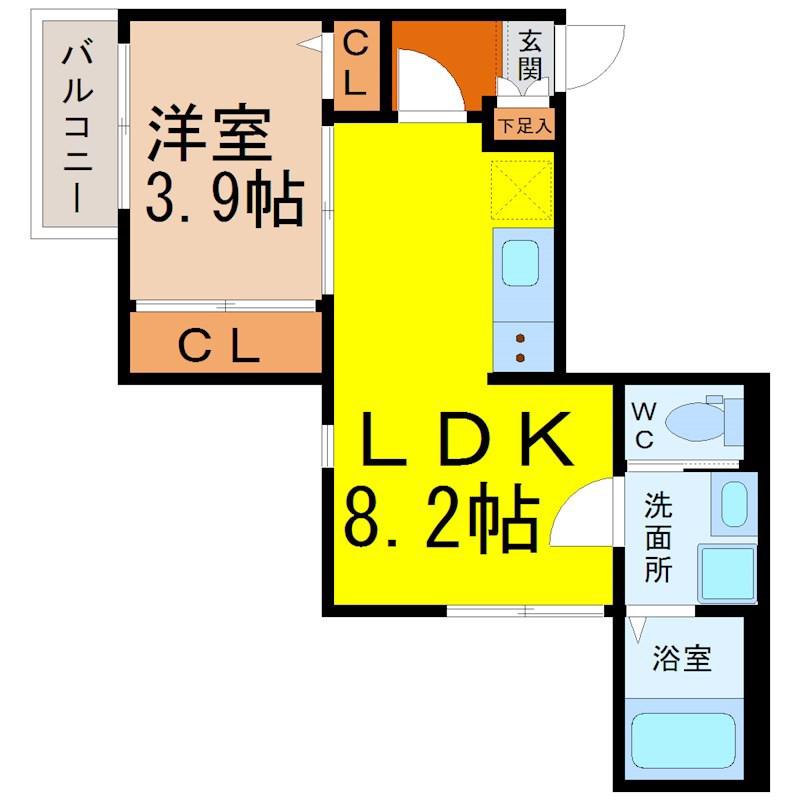ハーモニーテラス四番IV(1LDK/3階)の間取り写真