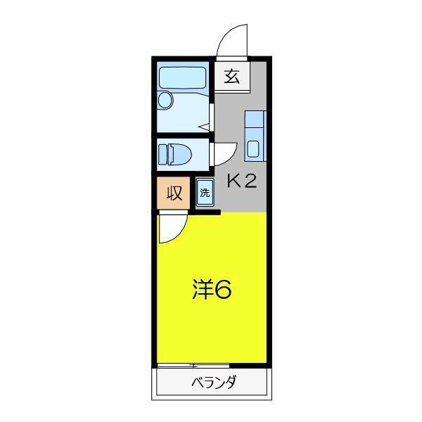 プレザージュ大岡(ワンルーム/1階)の間取り写真