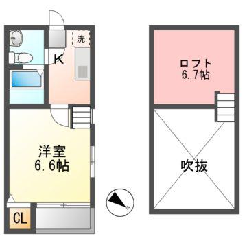 メドラーウエスト(1K/1階)の間取り写真