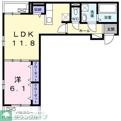 チューリップ ツリー(1LDK/2階)の間取り写真