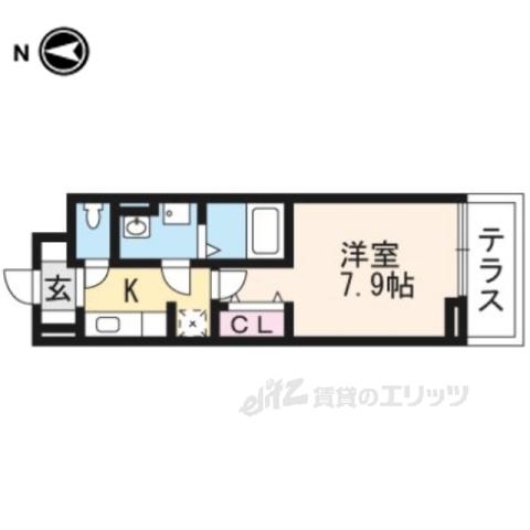 プログレスVI番館(1K/1階)の間取り写真