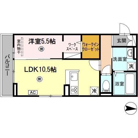 FIKA 伴東(1LDK/3階)の間取り写真