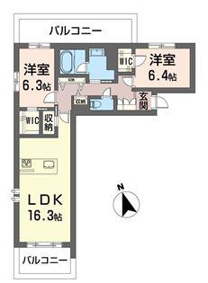 フォレ フルーリー(2LDK/4階)の間取り写真