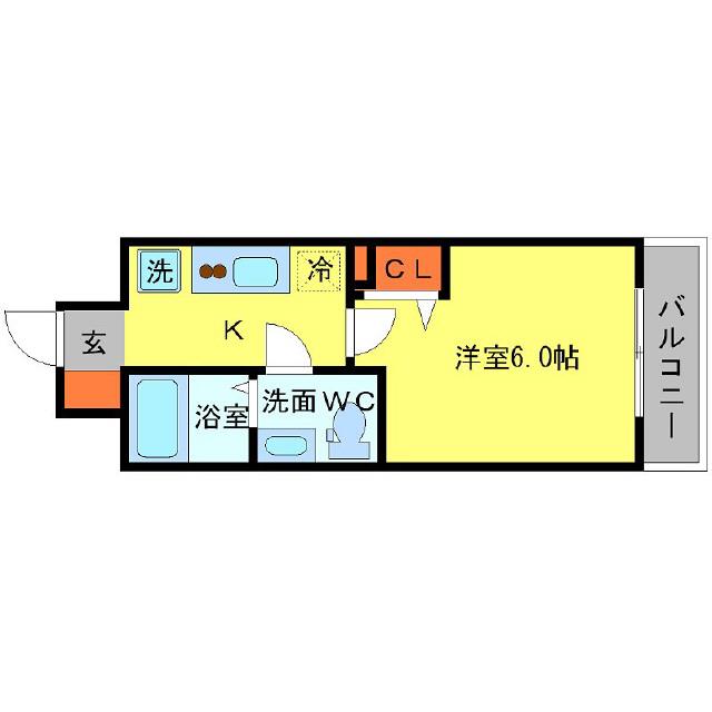 SERENITE北浜(1K/4階)の間取り写真