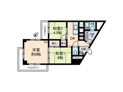 八王子はざま(3DK/11階)の間取り写真