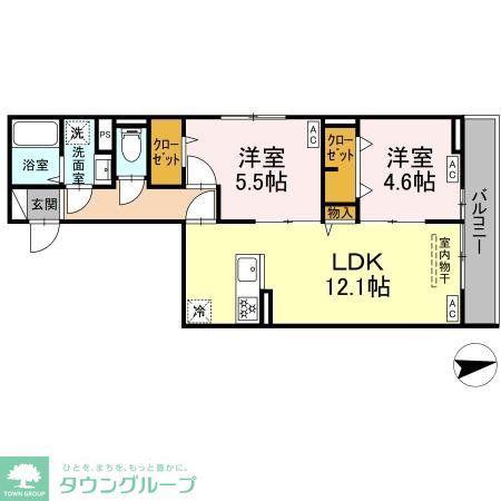 グラナーデ中葛西II(2LDK/2階)の間取り写真