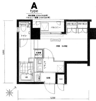 アイル池袋ノース(1K/4階)の間取り写真