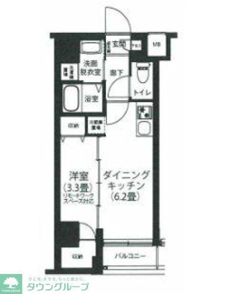 アイルプレミアム押上ノルド(1DK/6階)の間取り写真