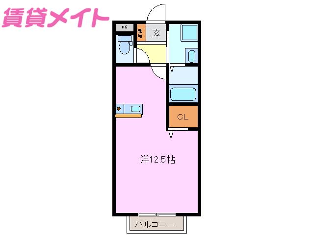 ガレッタ椋本(ワンルーム/2階)の間取り写真