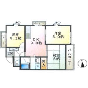 パールハイツ大森金城学院前(3DK/2階)の間取り写真