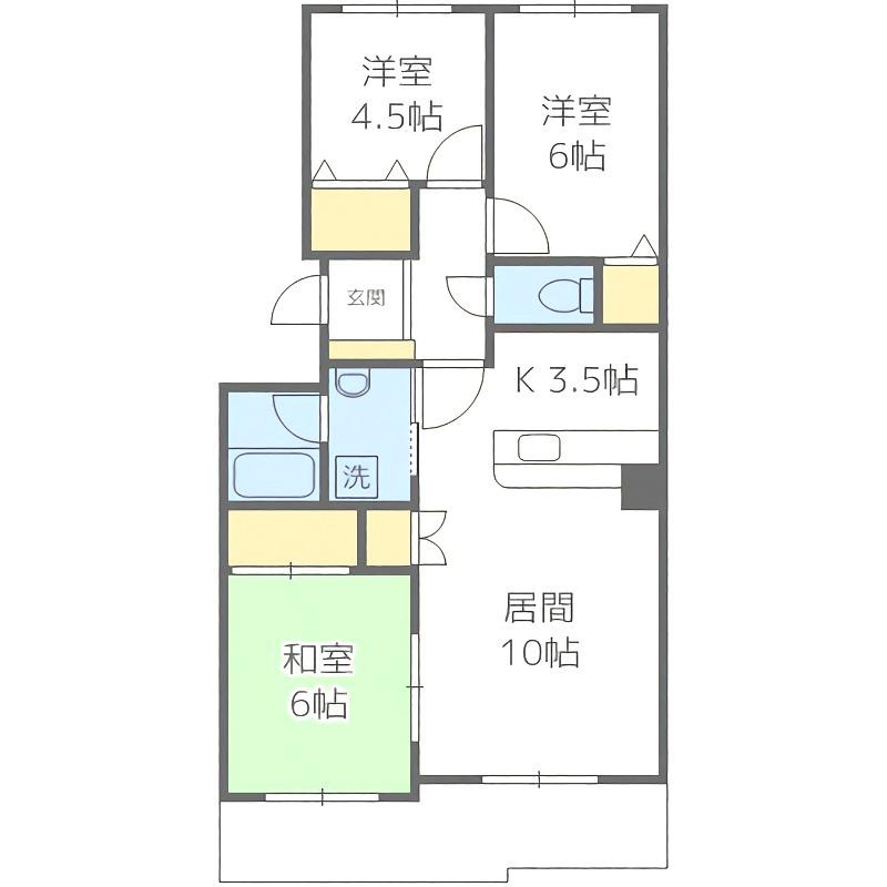 RIVERSIDE中の島(3LDK/5階)の間取り写真