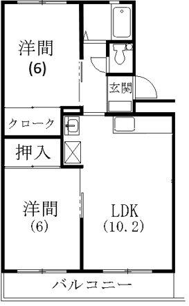 マンション大丸(2LDK/3階)の間取り写真
