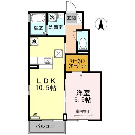 エクセル V(1LDK/1階)の間取り写真