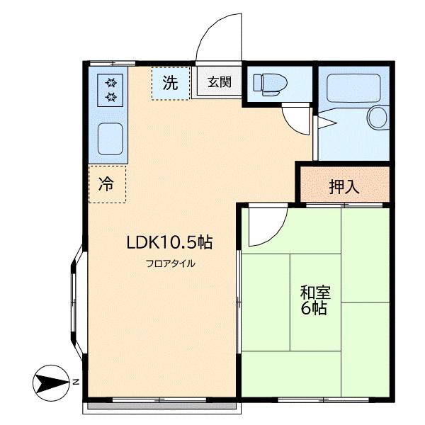 ホワイティ柿の木坂(1LDK/2階)の間取り写真