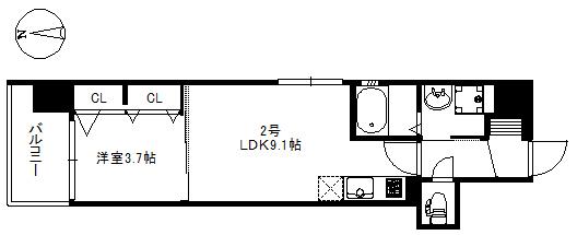 MODERN PALAZZO 姪浜ノース 635(1LDK/2階)の間取り写真