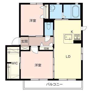 シャーメゾンアミノウチB(2LDK/2階)の間取り写真
