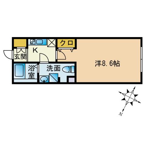 コンポジット久が原(1K/1階)の間取り写真