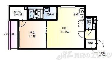 フジパレス豊里III番館(1LDK/3階)の間取り写真