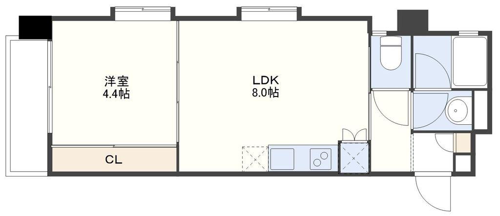 アーバス花丘(1LDK/5階)の間取り写真